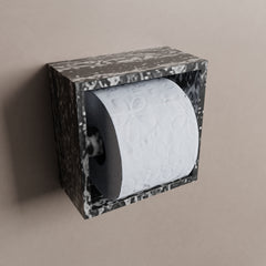 MONDIAZ EASY Toiletrolhouder CUBE 160 solid surface 16x8,6cm kleur Lava. Geschikt voor op en inbouw.