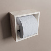 MONDIAZ EASY Toiletrolhouder CUBE 160 solid surface 16x8,6cm kleur Ostra. Geschikt voor op en inbouw.