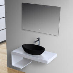 StoneArt Wastafel LC153 - zwart - mat - 60x35cm