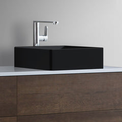 StoneArt Wastafel LC110 zwart 40x40cm mat