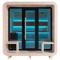 AWT Gartensauna Saunahaus THE CUBE X3 Hemlock 250x250 9kW EOS BiO-Cubo