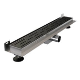 BRAUER Douchegoot met standaard rooster en flens voor wandmontage 7 x 50 zwart