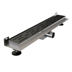 BRAUER Douchegoot met standaard rooster en flens voor wandmontage 7 x 60 zwart