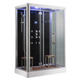 AWT Stoomdouche DZ956F8 zwart/150x90