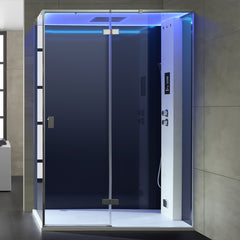 AWT Dampfdusche LD211F15 zwart 150x90 rechts