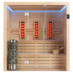 AWT Sauna E1614A-IR Hemlock 200x160 9kW Cilindro