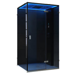 AWT Dampfdusche LD107F15 schwarz 120x90 rechts
