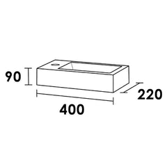 Brauer Edition fonteinset 40x22cm Wit Incl. Toebehoren en Frame Geborsteld Koper PVD