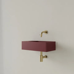 Fontein Gliss Design Freya Solid Marble Mat wijn rood - 40x22x10 cm