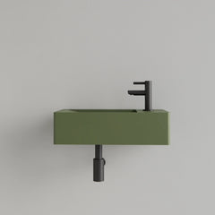 Fontein Gliss Design Freya - Solid Marble - Mat olijfgroen