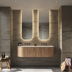 Hipp Design SLP2 boogspiegel met LED verlichting en spiegel verwarming