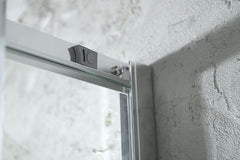 Van Rijn ST02LP150ZW douchecabine hoekinstap 90cm deur 140cm zijwand zwart