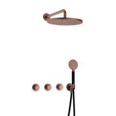 Hotbath Cobber IBS70 Regendoucheset inbouw - 30cm ronde hoofddouche - geborsteld koper PVD