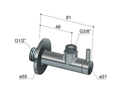 Hotbath Pal P2002 hoekstopkraan - met filter - rond
