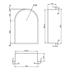 Hotbath &MORE Inbouwbox of inbouwnis Toogmodel - 30x45x10cm - met LED - IP44 - Geborsteld koper PVD