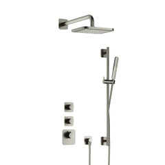 Hotbath Gal IBS40 inbouw doucheset High Flow met 2 stopkranen met glijstang - Geborsteld Nikkel