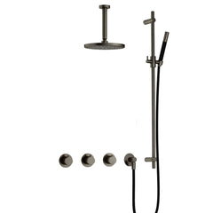Hotbath Cobber IBS70 inbouw doucheset - staafhanddouche - 25cm hoofddouche - 15cm plafondbuis - glijstang - Verouderd IJzer