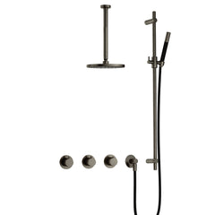 Hotbath Cobber IBS70 inbouw doucheset - staafhanddouche - 25cm hoofddouche - 30cm plafondbuis - glijstang - Verouderd IJzer