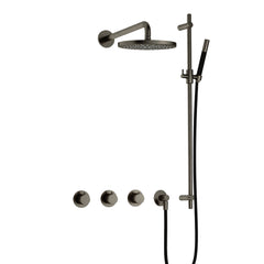 Hotbath Cobber IBS70 inbouw doucheset - staafhanddouche - 25cm hoofddouche - wandarm - glijstang - Verouderd IJzer