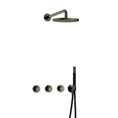 Hotbath Cobber IBS70 inbouw doucheset - staafhanddouche - 25cm hoofddouche - wandarm - wandhouder - Verouderd IJzer