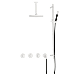 Hotbath Cobber IBS70 inbouw doucheset - staafhanddouche - 25cm hoofddouche - 15cm plafondbuis - glijstang - Mat Wit