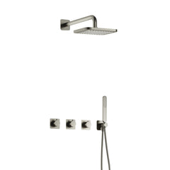 Hotbath Gal IBSGL70 inbouw doucheset met 2 stopkranen - Geborsteld Nikkel