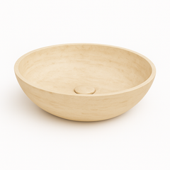 Ink Convex 24 opbouw fonteinkom rond 24cm natuursteen - mat travertin