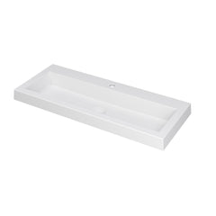 Ink Dock Wastafel Polystone met 1 kraangat - Glans Wit - 100x40 cm - 3415021