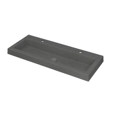 Ink Dock Wastafel Quartz met 2 kraangaten - Quartz Beton - 100x40 cm
