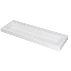 Ink Dock Wastafel Polystone met 2 kraangaten - Mat Wit - 120x40 cm - 3415332