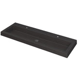 Ink Dock Wastafel Quartz met 2 kraangaten - Quartz zwart - 120x40cm - 3415232
