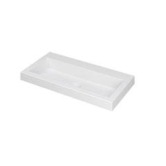 Ink Dock Wastafel Polystone zonder kraangat - Glans Wit - 80x40 cm - 3415010