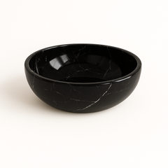 Ink Convex 24 opbouw fonteinkom rond 24cm natuursteen - glans zwart marmer