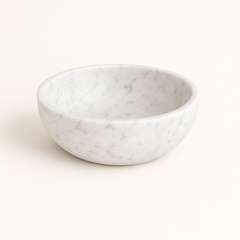 Ink Convex 24 opbouw fonteinkom rond 24cm natuursteen - mat wit marmer