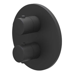 IVY Bond Rain Shower Set - built-in - 2-way stop-diverter - 15cm ceiling pipe - 30cm medium round shower head - holder with outlet - 150cm shower hose - satin spray hand shower - Matte black PVD