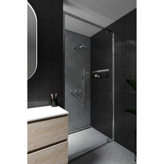 IVY Bond Regendoucheset - inbouw - symmetry - 2 stopkranen - 15cm plafondbuis - 20cm slim hoofddouche - houder met uitlaat - 150cm doucheslang - 3-standen handdouche - Chroom