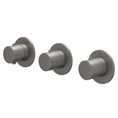 IVY Bond Regendoucheset - inbouw - symmetry - 2 stopkranen - 30cm plafondbuis - 20cm medium hoofddouche - houder met uitlaat - 150cm doucheslang - staafmodel handdouche - Geborsteld metal black PVD