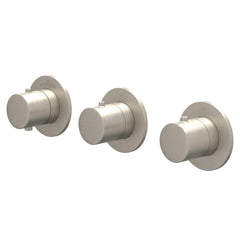 IVY Bond Rain Shower Set - built-in - symmetry - 2 shut-off valves - 40cm wall arm - 30cm medium overhead shower - slide bar with outlet - 150cm shower hose - satin spray hand shower - Brushed nickel PVD