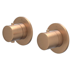 IVY Bond Regendoucheset - inbouw - symmetry - 2-weg stop-omstel - 30cm plafondbuis - 20cm medium hoofddouche - houder met uitlaat - 150cm doucheslang - staafmodel handdouche - Geborsteld mat koper PVD