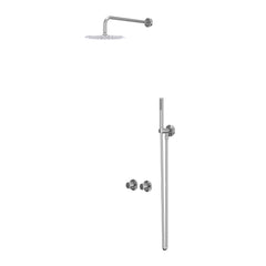 IVY Bond Regendoucheset - inbouw - symmetry - 2-weg stop-omstel - 30cm plafondbuis - 25cm slim hoofddouche - glijstang met uitlaat - 150cm doucheslang - staafmodel handdouche - Chroom