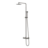 IVY Bond Rain Shower Set - exposed - 20cm medium overhead shower - 3-function hand shower - Brushed metal black PVD