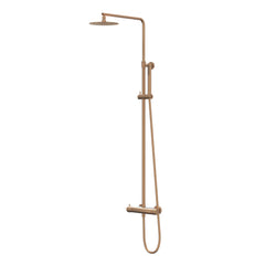 IVY Bond Regendoucheset - opbouw - 25cm slim hoofddouche - satin spray handdouche - Geborsteld mat koper PVD