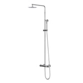 IVY Bond Rain Shower Set - exposed - 30cm slim overhead shower - satin spray hand shower - Chrome
