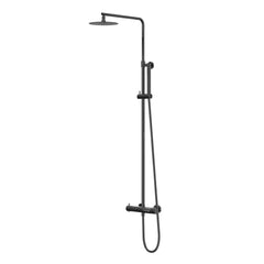 IVY Bond Regendoucheset - opbouw - 30cm slim hoofddouche - staafmodel handouche Zwart chroom PVD