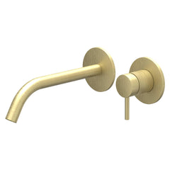 IVY Bond Wastafelmengkraan - met inbouwdeel - 2-gats - inbouw - wandmontage - gebogen uitloop - coldstart - PVD afwerking