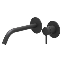 IVY Bond Wastafelmengkraan - met inbouwdeel - 2-gats - inbouw - wandmontage - gebogen uitloop - coldstart - PVD afwerking