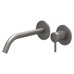 IVY Bond Wastafelmengkraan - met inbouwdeel - 2-gats - inbouw - wandmontage - gebogen uitloop - coldstart - PVD afwerking