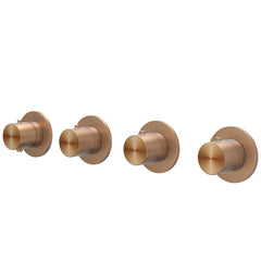 IVY Concord Afbouwdeel - voor Inbouwthermostaat - 3 stopkranen - symmetry - ronde rozetten - RVS316