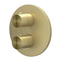 IVY Concord Regendoucheset - inbouw - 2-weg stop-omstel - 20cm plafondbuis - 30cm medium hoofddouche rond - glijstang met uitlaat - 150cm doucheslang - staafmodel handdouche - RVS316 - geborsteld mat goud PVD