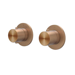 IVY Concord Regendoucheset - inbouw - symmetry - 2-weg stop-omstel - 30cm plafondbuis - 25cm medium hoofddouche - glijstang met uitlaat - 150cm doucheslang - staafmodel handdouche - RVS316 - geborsteld mat koper PVD